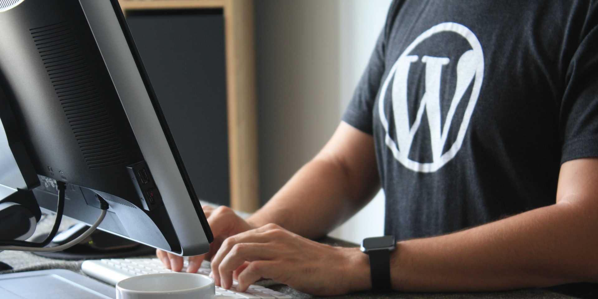 WordPress shirt and Laptop