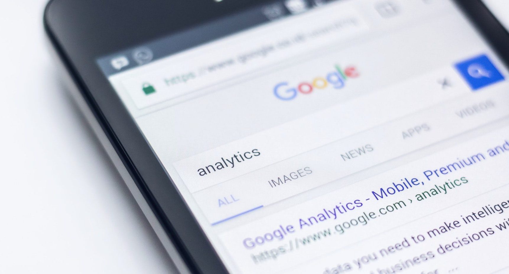 Google Analytics search on phone