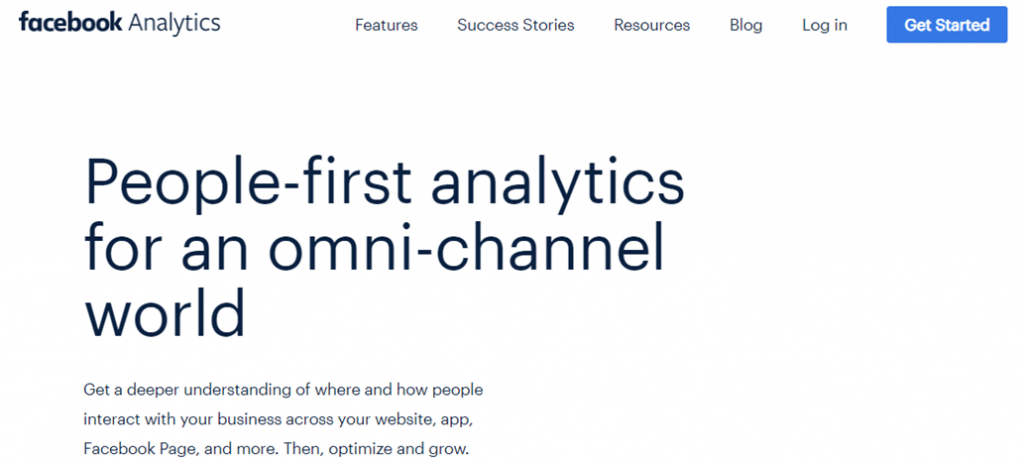 Facebook Analytics homepage