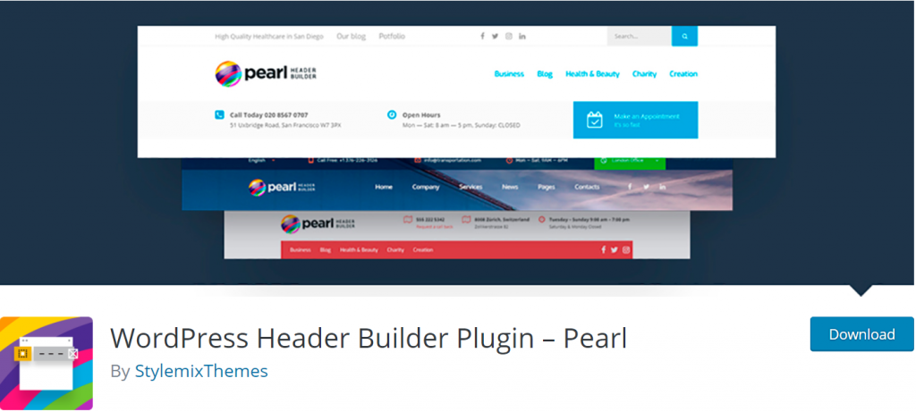 WP Header Builder Plugin-Pearl banner