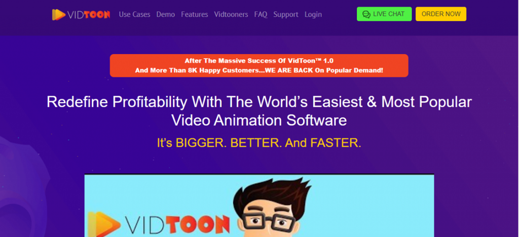 Vidtoon homepage