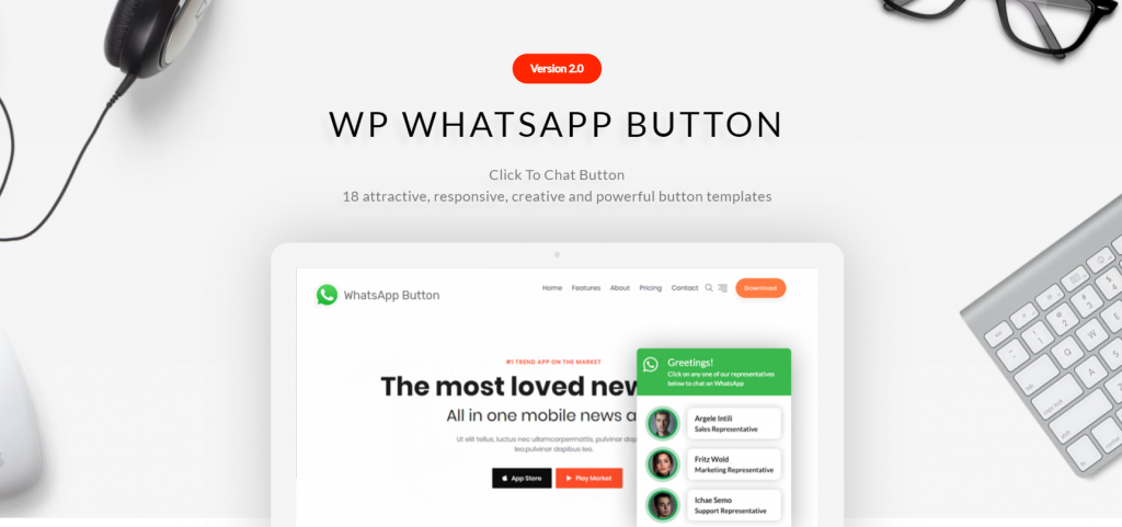 WP WhatsApp Button preview 