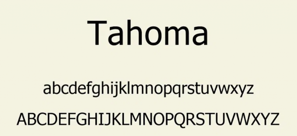 Tahoma font