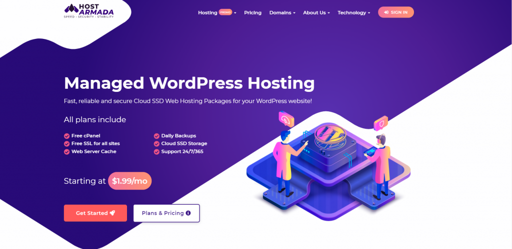 HostArmada WordPress hosting