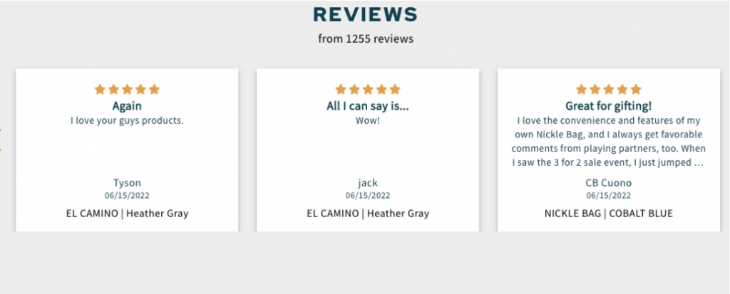 Reviews section